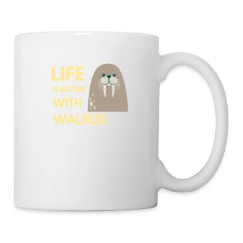 life is better with walrus - Mug - white - Right