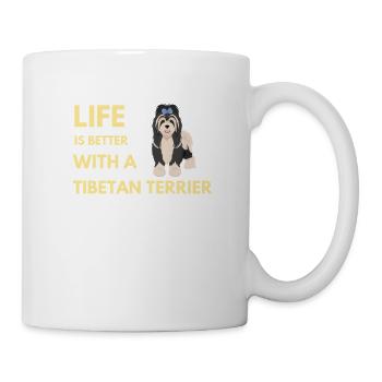life is better with a tibetan terrier - Mug - white - Right