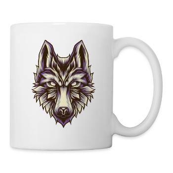 T-Shirt loup rétro Vintage loups blancs chien canin - Mug blanc - blanc - Droite