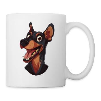 Pinscher | German Pinscher | Cartoon Artwork - Tasse - Weiß - Rechts