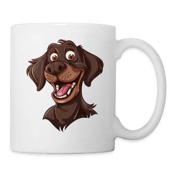 Pudelpointer | Cartoon Artwork - Tasse - Weiß - Rechts