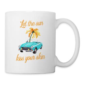 Retro Convertible Saying Sun Kisses The Skin Convertible - Mug - white - Right