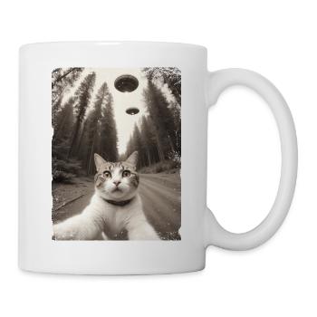Cats Selfie With Alien Spaceship - Mug - white - Right