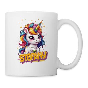 STEFANY - Beautiful girl name with cute unicorn - Mug - white - Right
