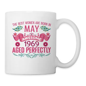 Mai 1969 anniversaire femme Mai 1969 anniversaire - Mug blanc - blanc - Droite