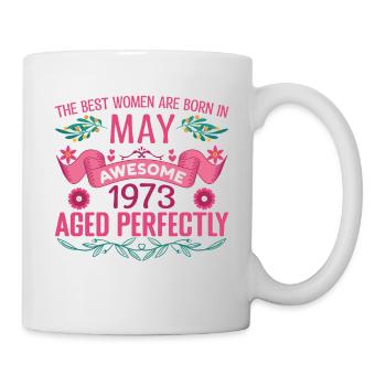 Mai 1973 anniversaire femme Mai 1973 anniversaire - Mug blanc - blanc - Droite