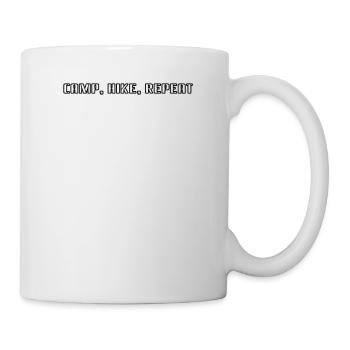 Camping - Camper, faire de la randonnée, répéter - Mug blanc - blanc - Droite