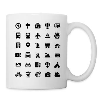 Reisesymbole Reisesymbole ohne Worte Sprechen Sie Voya - Tasse - Weiß - Rechts