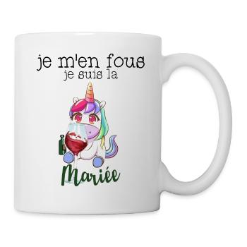 Je M'en Fous Je Suis La Future Mariée Licorne EVJF - Mug blanc - blanc - Droite