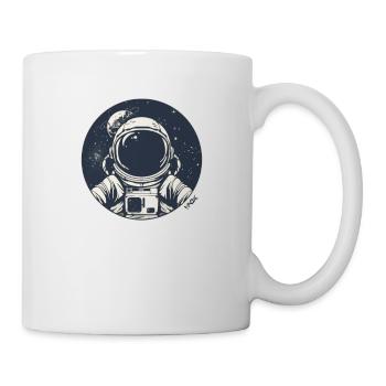 Astronaut and cosmonaut in space - Mug - white - Right