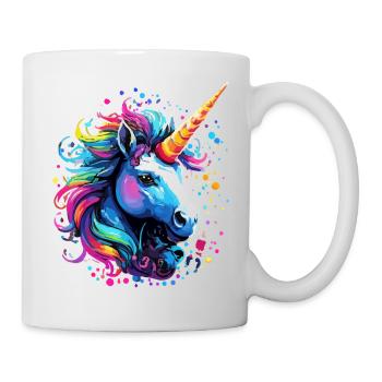 Einhorn bunt Regenbogen Pony - Tasse - Weiß - Rechts