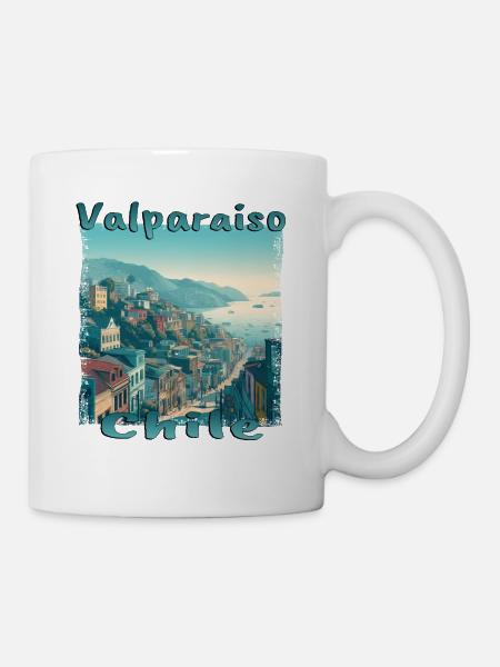 Valparaiso Stadt Chile Hafenstadt Hügel - Tasse - Weiß