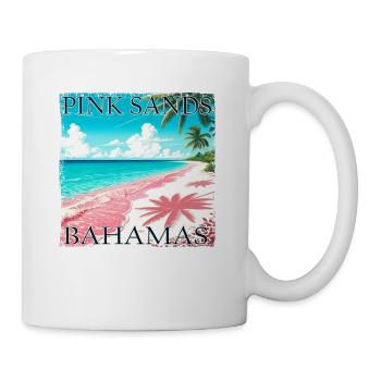 Bahamas Pink Sands Grunge Look - Tasse - Weiß - Rechts