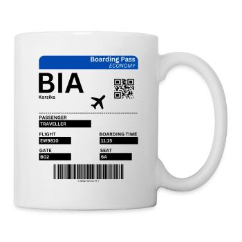 Idée de billet d’avion pour vacances en Corse - Mug blanc - blanc - Droite