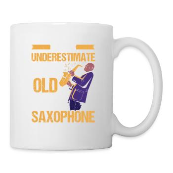 Ne sous-estimez jamais un vieil homme - Mug blanc - blanc - Droite