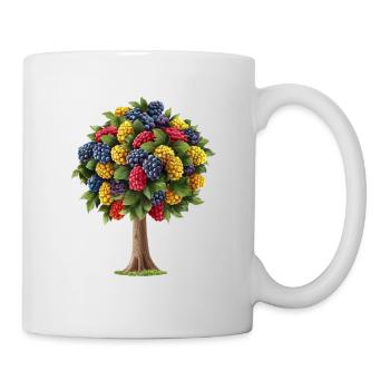 Colorful tree with fruity berries - Mug - white - Right