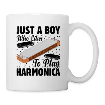 Just A Boy Who Likes To Play Harmonica - Mug - white - Right