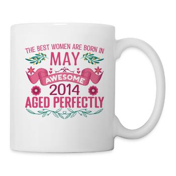Mai 2014 Geburtstag Ehefrau Mai 2014 Geburtstag - Tasse - Weiß - Rechts