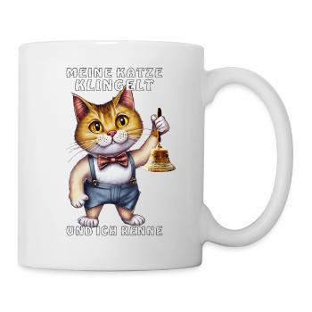 CAT WITH HANDBELL RINGING - Mug - white - Right