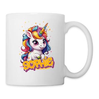 SOPHIE - Beautiful girl name with cute unicorn - Mug - white - Right