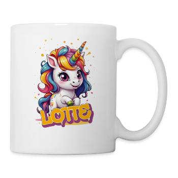 LOTTE - Beautiful girl name with cute unicorn - Mug - white - Right
