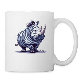 drôle de rhinocéros déguisé en gros zèbre - Mug blanc - blanc - Droite