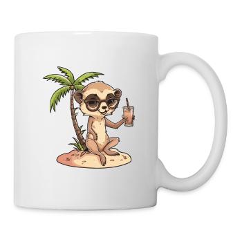 Vacances d’été de suricate - Mug blanc - blanc - Droite