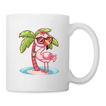 Palmier d’été de l’île Flamingo - Mug blanc - blanc - Droite