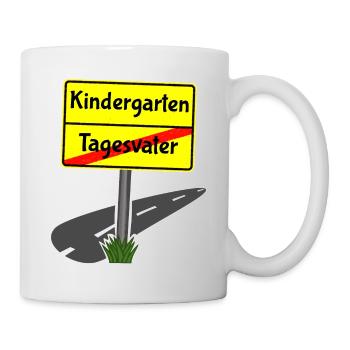 Ortsschild Kindergarten Tagesvater Abschied Kita - Tasse - Weiß - Rechts