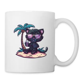 Palmier d’été de l’île Panther - Mug blanc - blanc - Droite