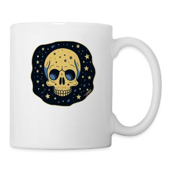 Funny skull with stars in the sky - Mug - white - Right