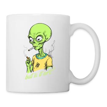 Lustiger Außerirdischer Spruch Aber Ist Es Kunst - Tasse - Weiß - Rechts