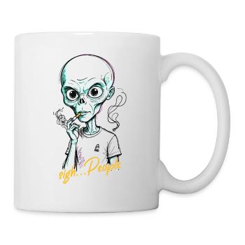 Drôle d’extraterrestre disant fumer des cigarettes - Mug blanc - blanc - Droite
