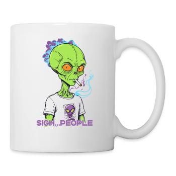 Lustiger Außerirdischer Spruch Zigarettenrauch - Tasse - Weiß - Rechts