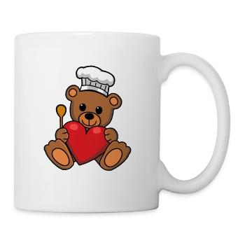 Teddy Koch Kochmütze kochen Teddybär Köchin - Tasse - Weiß - Rechts