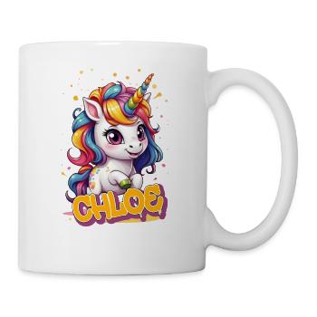 CHLOE - Beau prénom de fille avec une jolie licorne - Mug blanc - blanc - Droite
