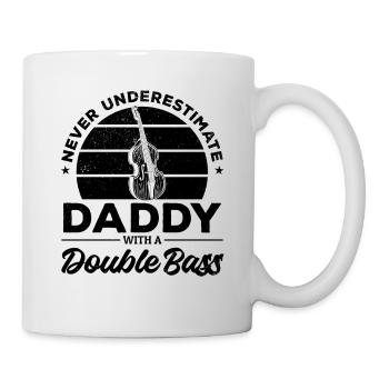 Ne sous-estimez jamais papa avec une doublure de contrebasse - Mug blanc - blanc - Droite