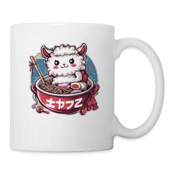 Japanische Ramen Llama Illustration - Tasse - Weiß - Rechts
