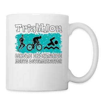 Triathlon. Perseverance, Determination, Sport, Nice - Mug - white - Right
