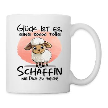Glück ist es so eine Schäffin zu haben | Chefin - Tasse - Weiß - Rechts