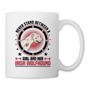 Fille avec lévrier irlandais lévrier - Mug blanc - blanc - Droite