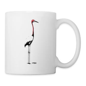 Elegant crane or stork - Mug - white - Right