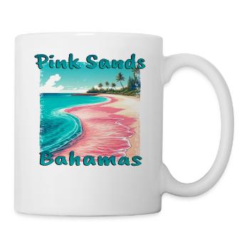 Pink Sands Bahamas Beach Grunge Style - Mug - white - Right