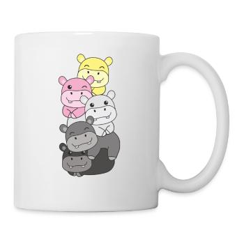 queerplatonic drapeau fierté lgbtq hippopotame mignon - Mug blanc - blanc - Droite