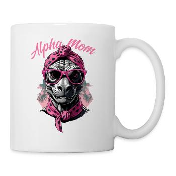 Maman alpha Drôle Dinosaure Iconique Maman - Mug blanc - blanc - Droite