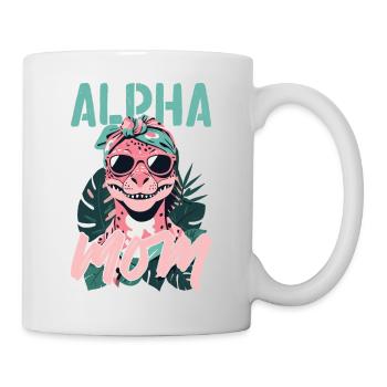Alpha Maman Drôle Dinosaure Maman Dinos Cool - Mug blanc - blanc - Droite