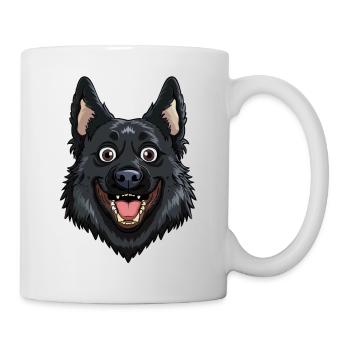 Schipperke | Cartoon Artwork - Tasse - Weiß - Rechts