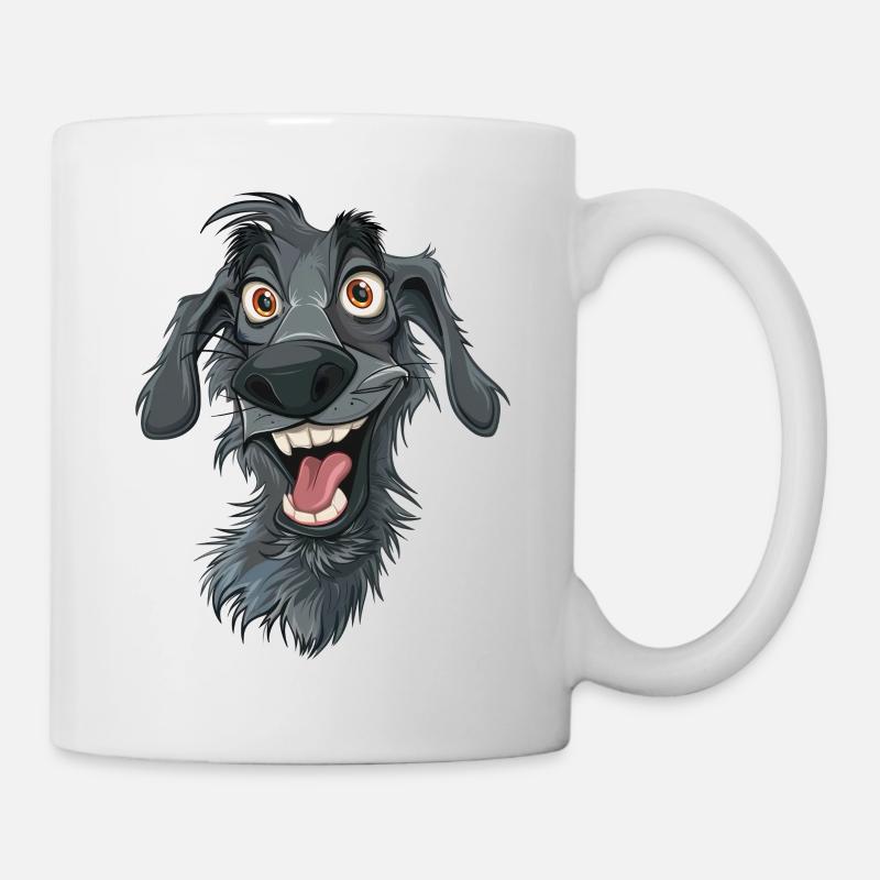 Scottish Deerhound Cartoon Artwork - Mug - white