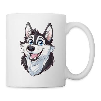 Husky de Sibérie | Illustration de dessin animé - Mug blanc - blanc - Droite