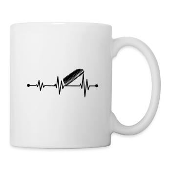Harmonica Instrument Harmonica Heartbeat - Mug - white - Right